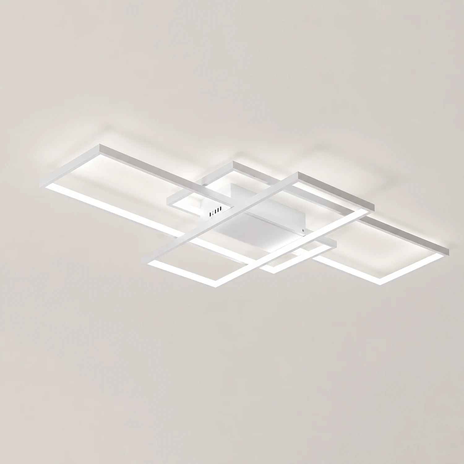 Bouvet Modern Metal Multi Rectangular Flush Mount Ceiling Light, Black/White - Lumpaz