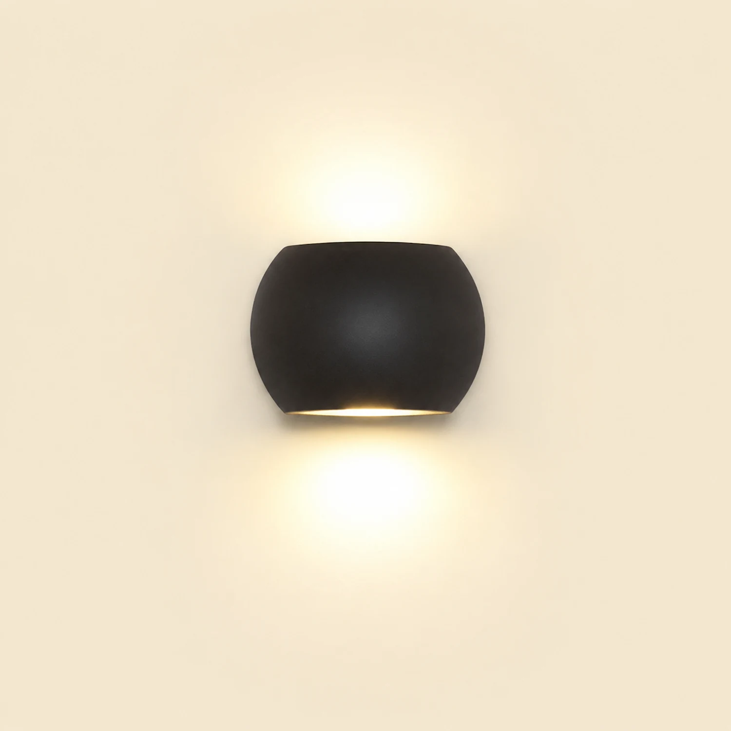 Orr Minimalist Geometric Metal Outdoor Wall Lamp, Black/Gray - Lumpaz