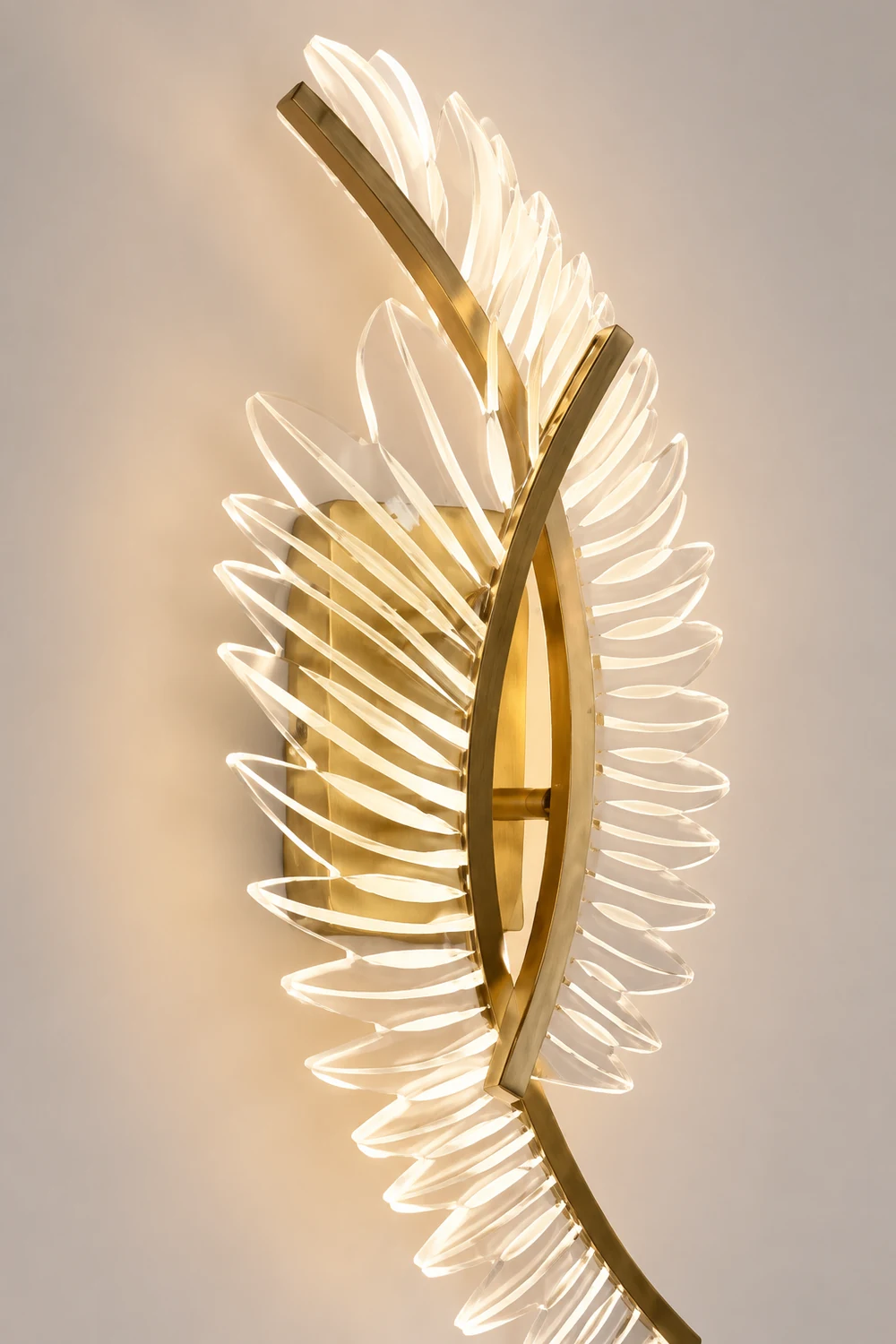 Kristy Modern Crystal Wall Lamp Gold Wings Design Sconce for Bedroom - Lumpaz