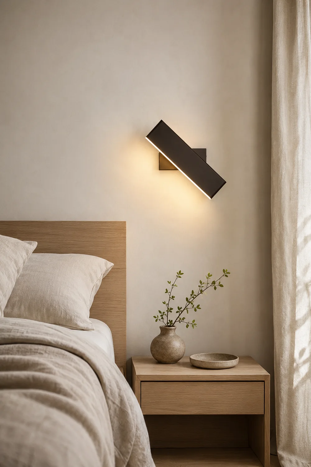 Aqsa Modern Rectangular Metal Rotatable Wall Lamp, Black/Gold/Brown - Lumpaz