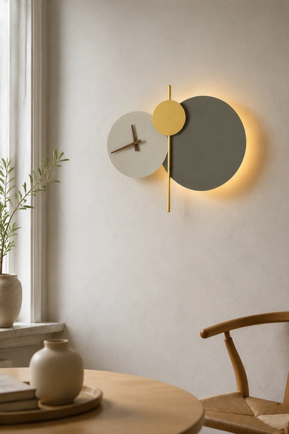 Nielsen Modern Clock Metal Painted Wall Light LED Light Bedroom - Lumpaz