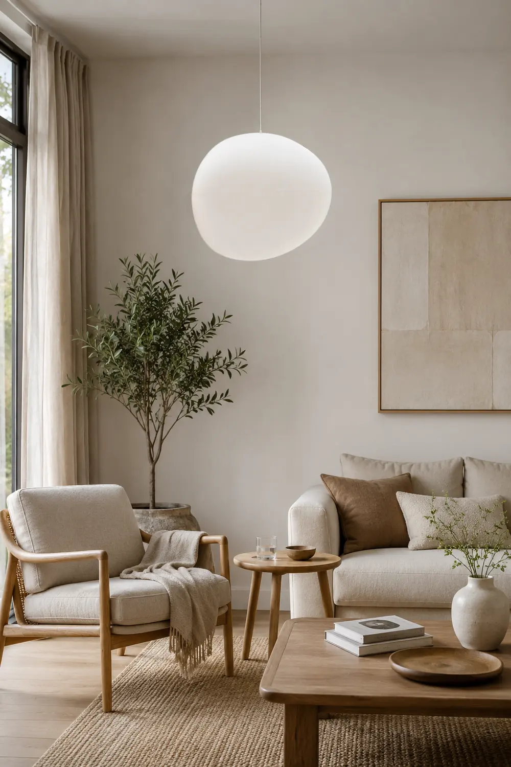 Hailie Egg-shaped Glass Pendant Light, Globe, Modern - Lumpaz