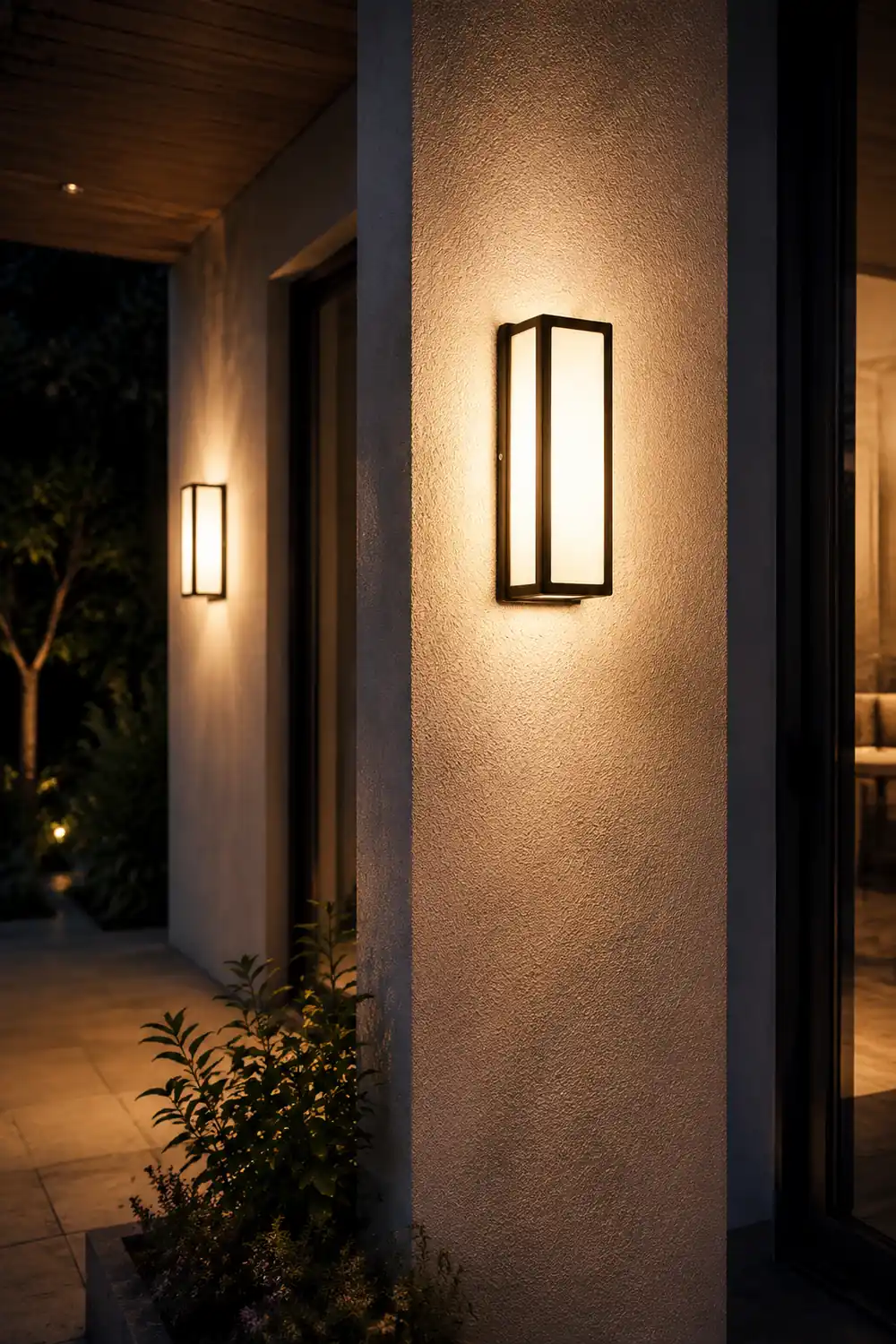 Orr Modern Waterproof Metal Cross Outdoor Wall Lamp, Black - Lumpaz