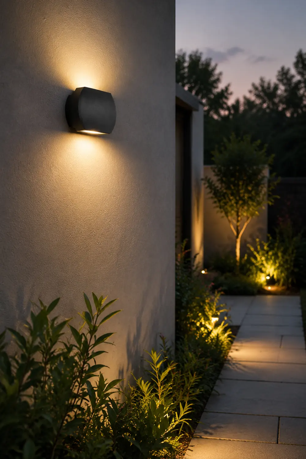 Orr Minimalist Geometric Metal Outdoor Wall Lamp, Black/Gray - Lumpaz