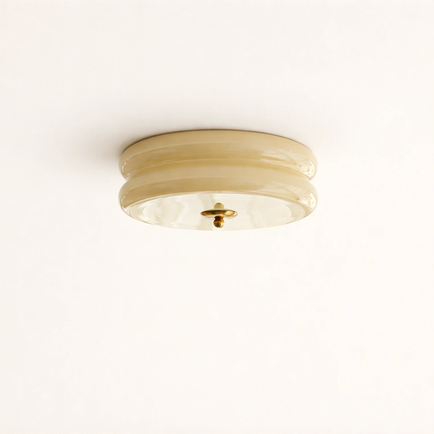 Morandi Modern Round Flush Mount Ceiling Light, White/Beige - Lumpaz
