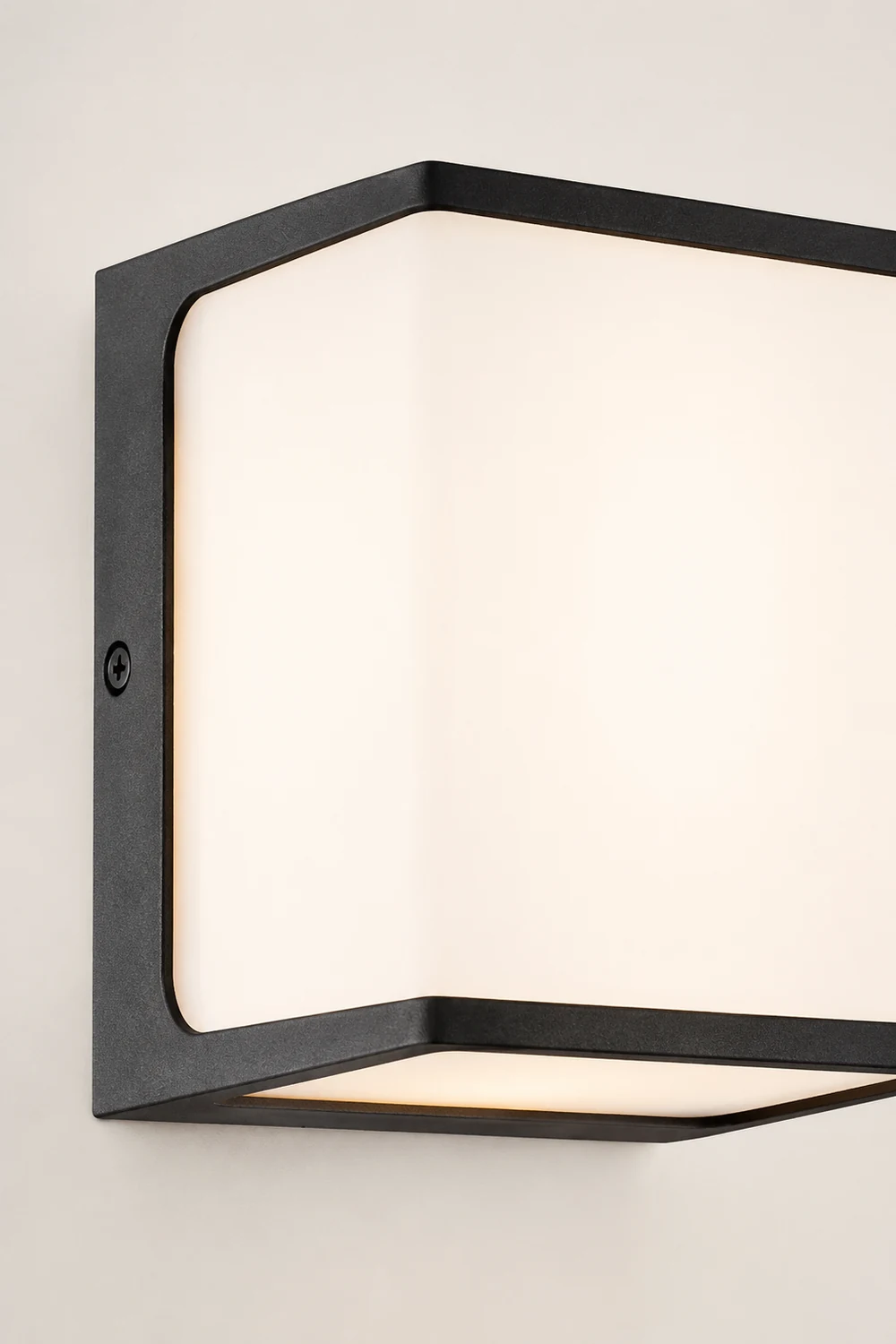 Orr Modern Minimalist Rectangular Acrylic Sensor Solar Outdoor Wall Lamp, Black/White - Lumpaz