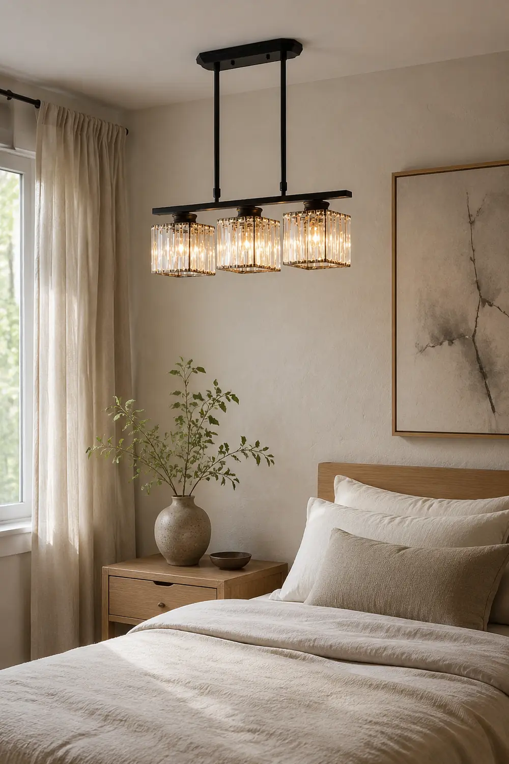 Kristy Crystal Square Pendant Light, Black & Gold, 3/4 Heads - Lumpaz