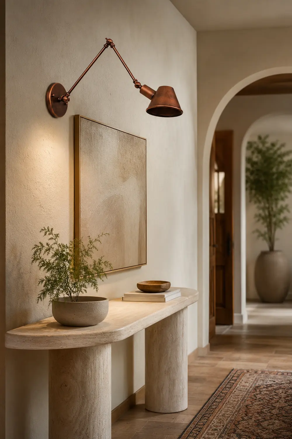 Brady Rotatable Wall Lamp with Swing Arm, Black/Rust - Lumpaz