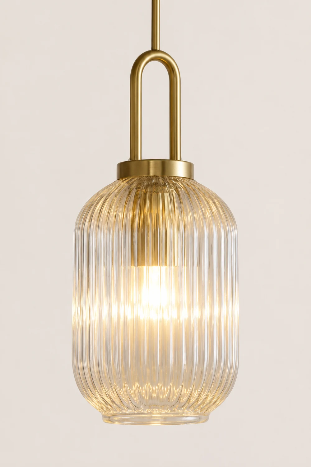 Sanna Modern Ribbed Clear Glass Pendant Light - Lumpaz