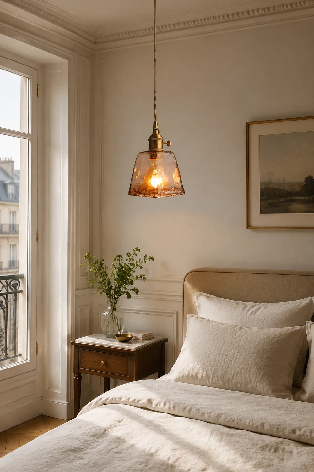 Levy Vintage Style Industrial Pendant Light Retro Metal Glass Brass - Lumpaz