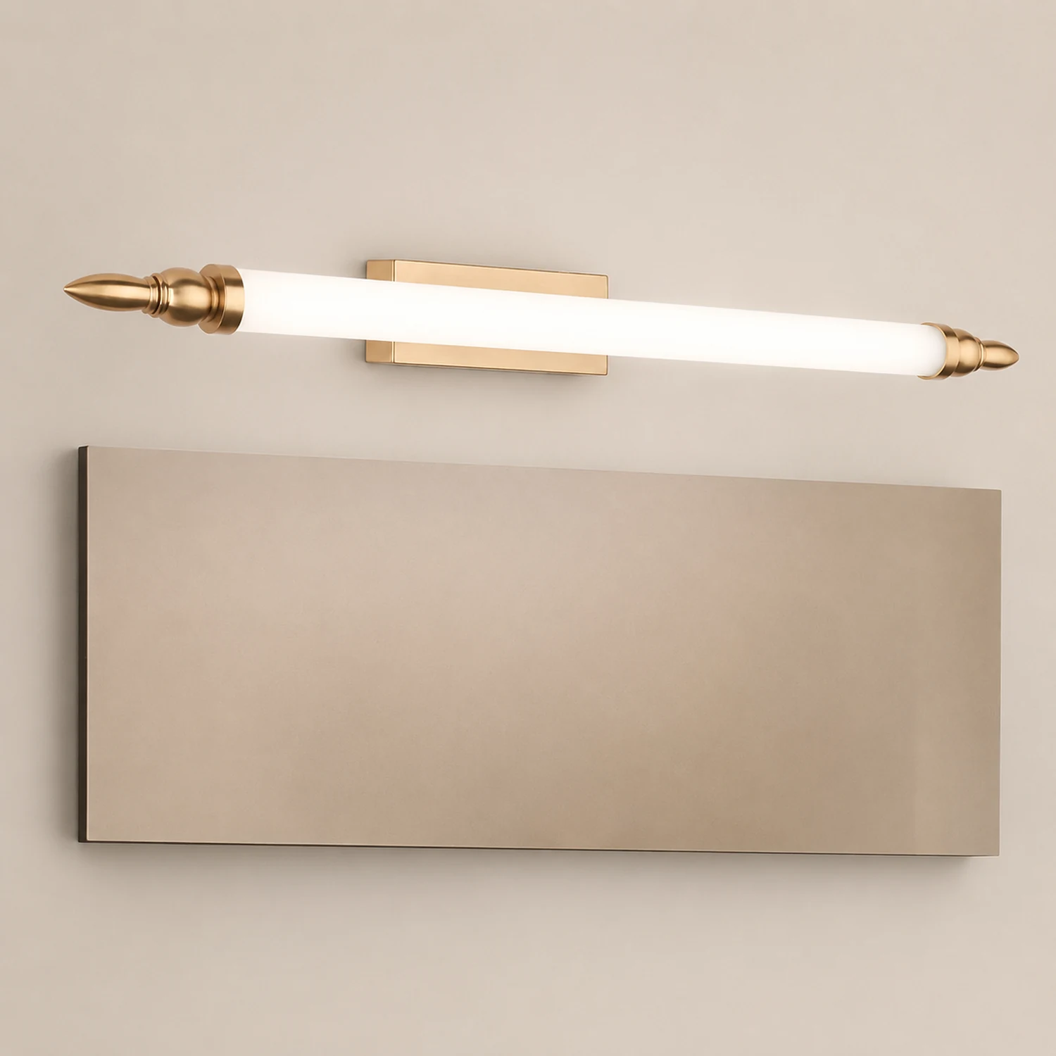 Leigh Retro Classic Metal/Acrylic Wall Lamp, Gold, Bathroom - Lumpaz