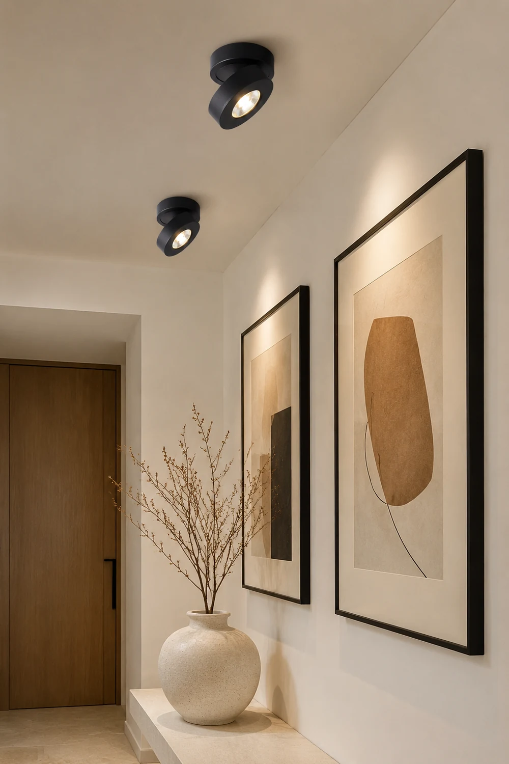 Modern Ceiling Lighting Round, Novak Flush Mount, White/Black, Kitchen - Lumpaz