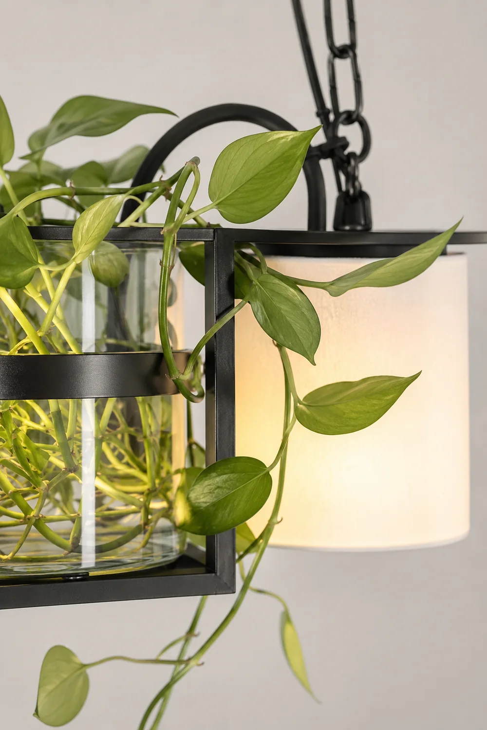 Nest Barrel Greenery Glass Pendant Light, Black - Lumpaz