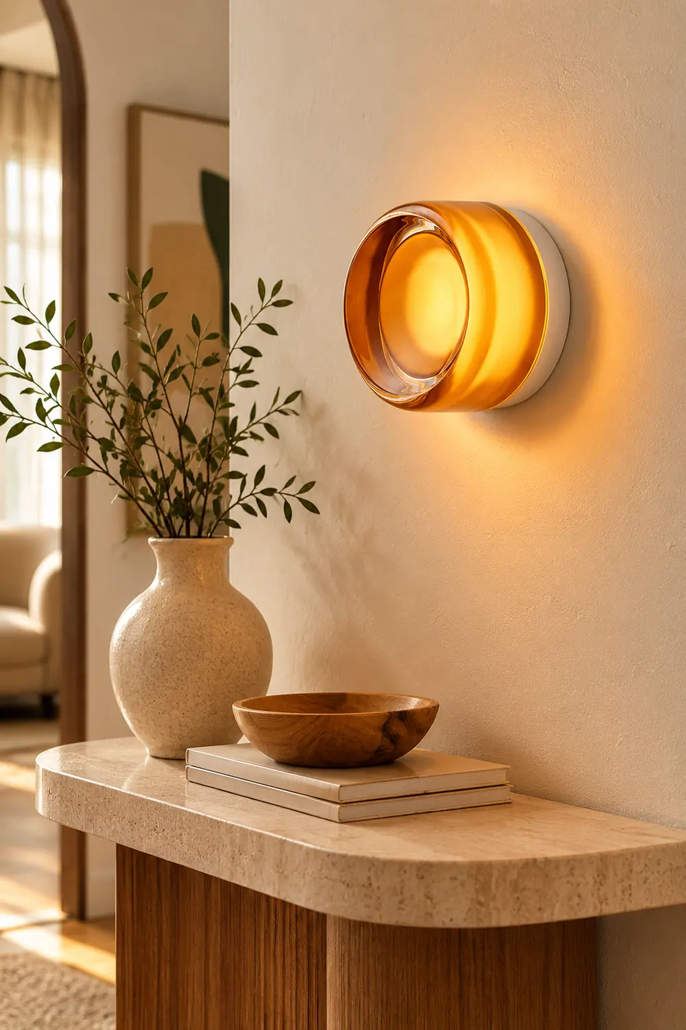 Hailie Modern Bedroom Indoor Wall Mount Lamp, Smoke Gray/Amber/White - Lumpaz