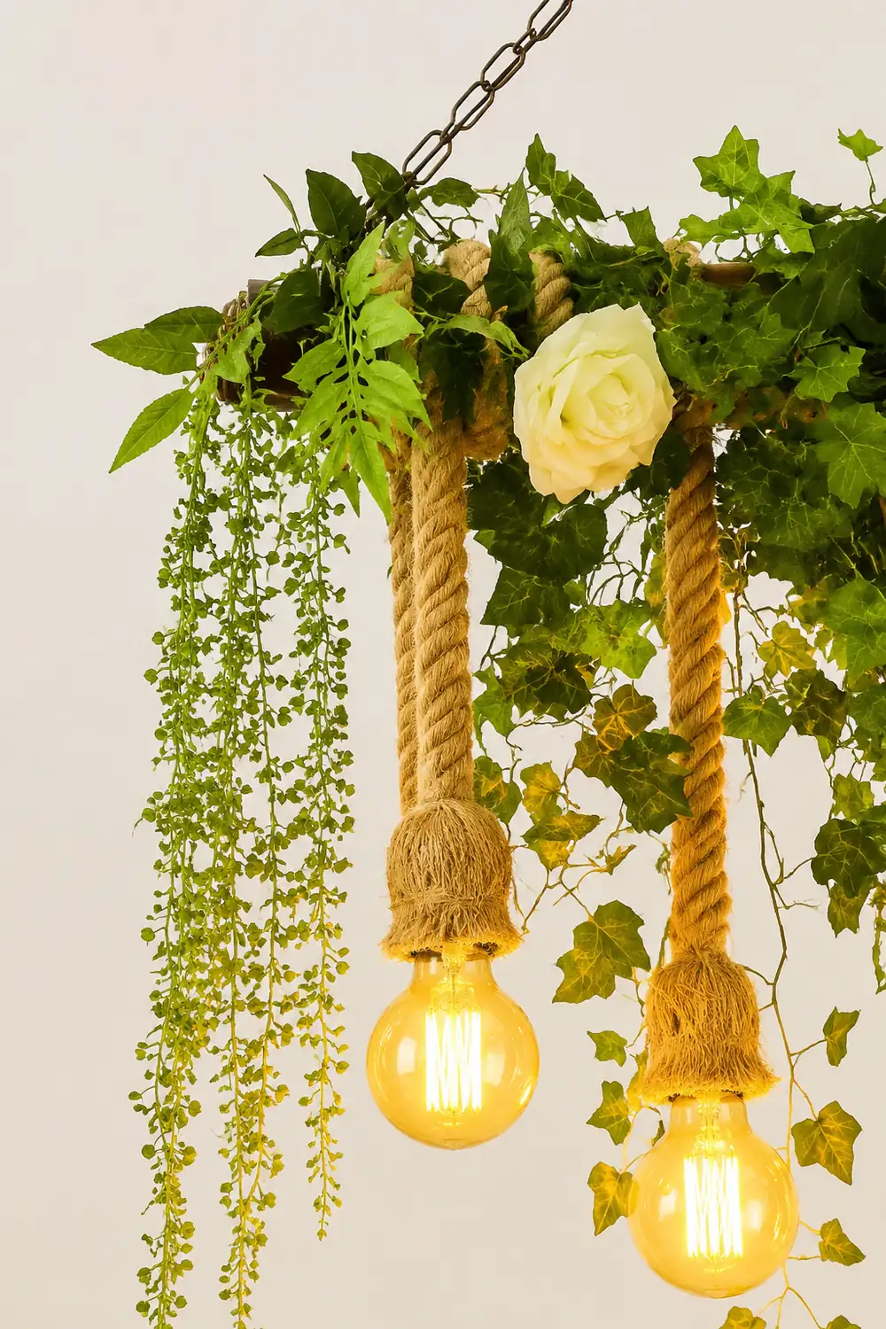 Nest Natural Decorative Metal/Glass Pendant Light, Green - Lumpaz