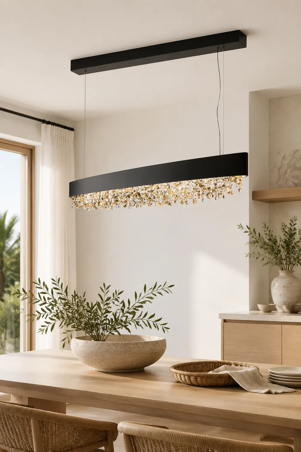 Marilyn Modern Crystal Pendant Light Black/White/Brown/Gold - Lumpaz