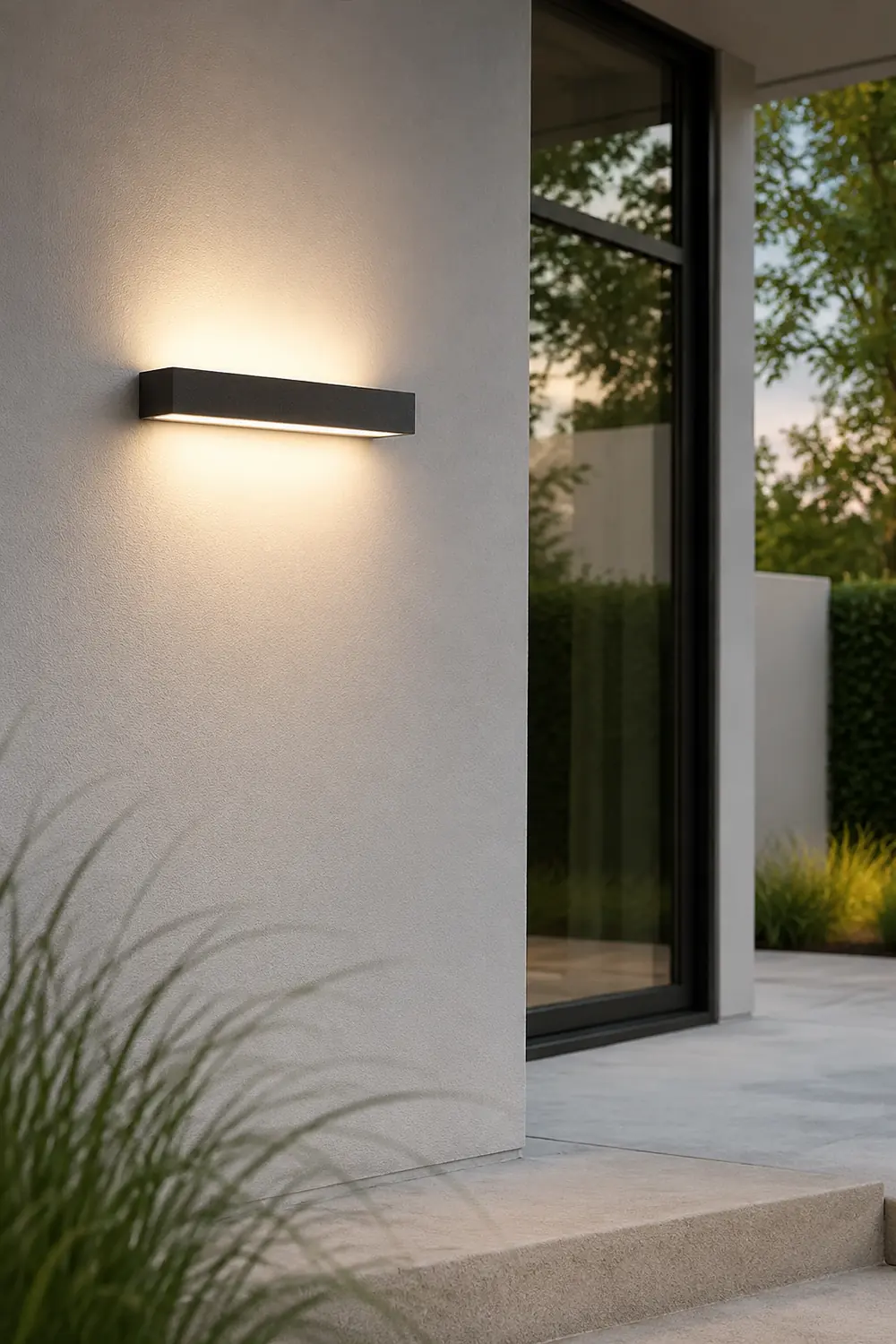 Edge LED Outdoor Wall Lamp, Black & White, 9.5"/15" - Lumpaz