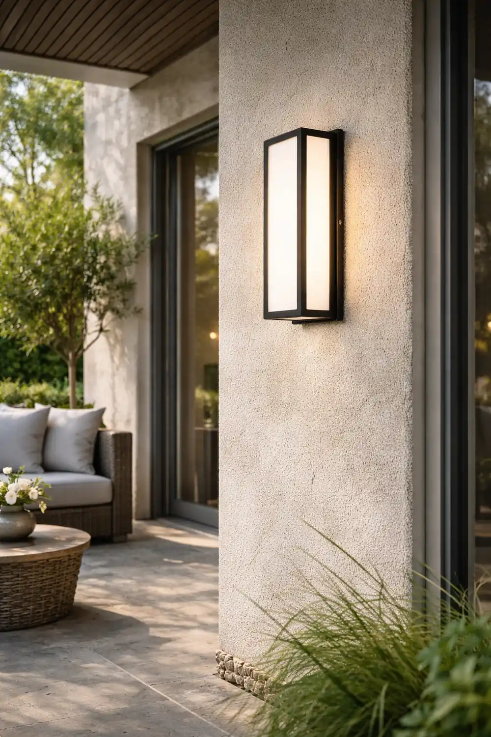 Orr Modern Waterproof Metal Cross Outdoor Wall Lamp, Black - Lumpaz
