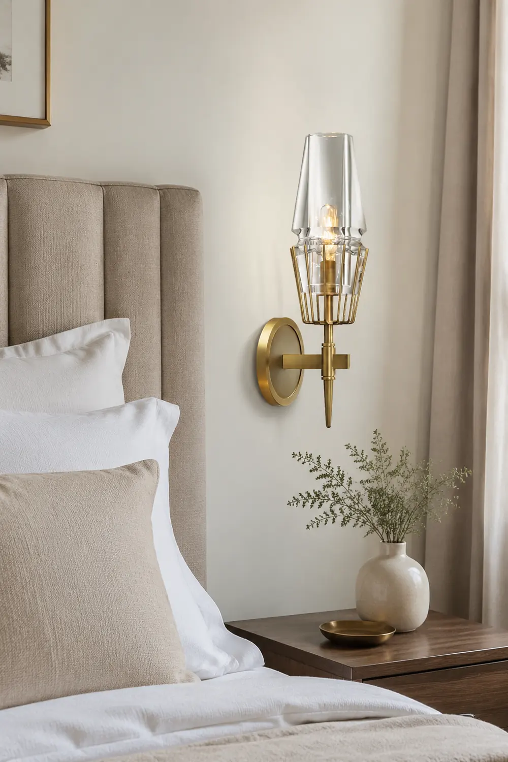 Blair Vintage Lantern Metal/Glass Wall Lamp, Gold - Lumpaz