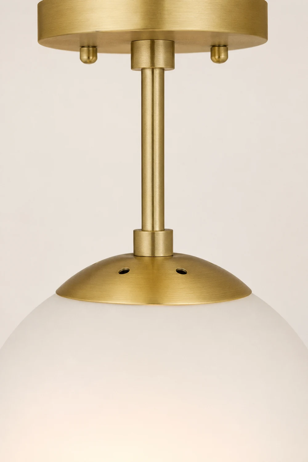 Valentina Simple Spherical LED Semi-Flush Mount Ceiling Light, Gold & Black - Lumpaz
