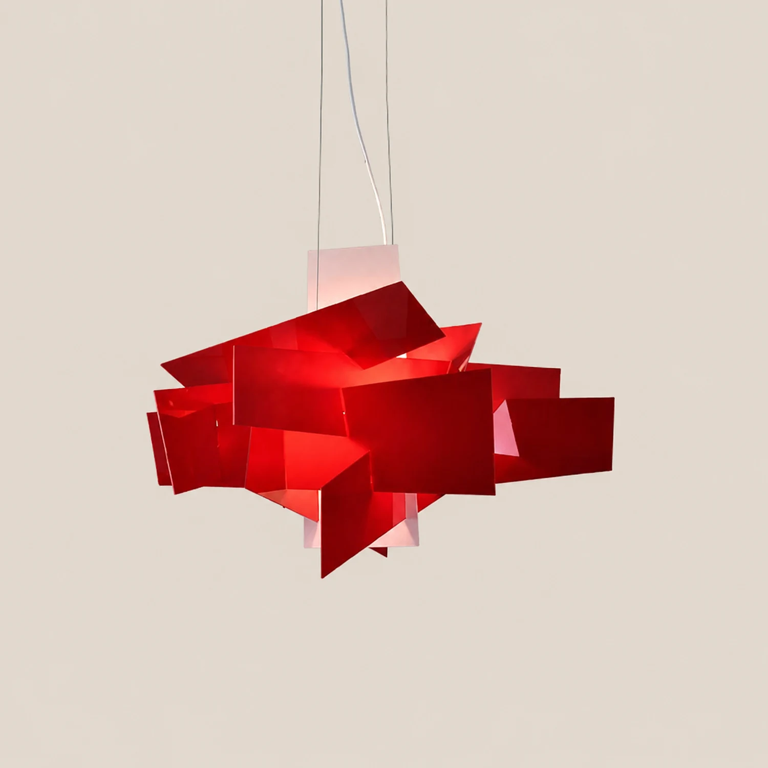 Renée Artistry Spliced Simole Pendant Light, White/Red - Lumpaz
