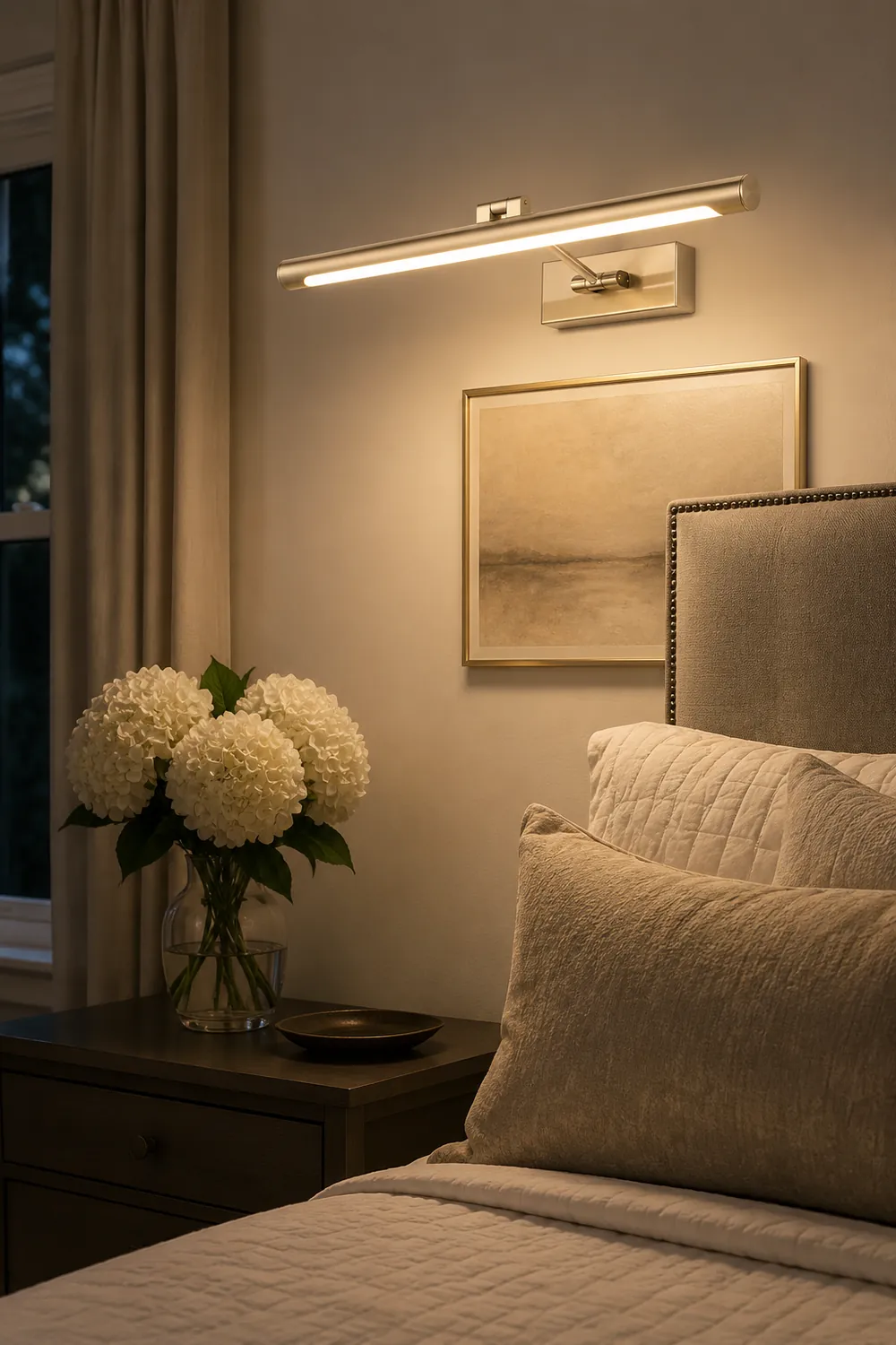 Leigh Modern Linear Metal/Acrylic Wall Lamp, Champagne Gold - Lumpaz