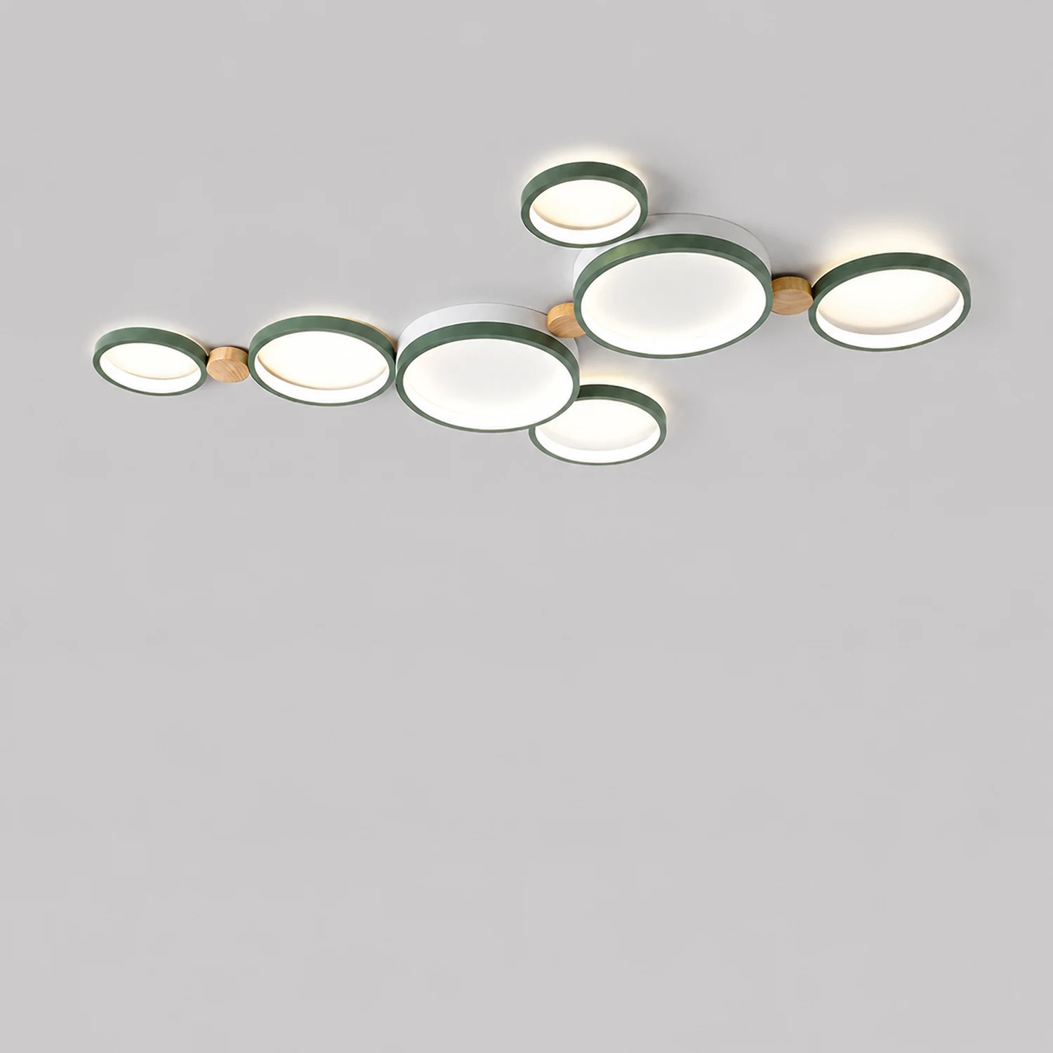 Sienna Round Flush Mount Ceiling Light White Gray Green Bedroom - Lumpaz