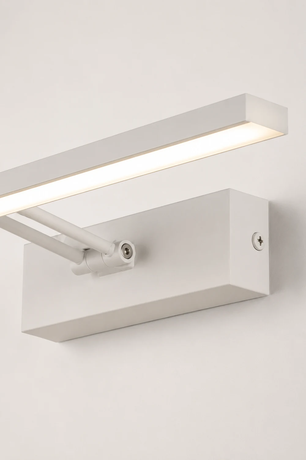 Edge Minimalist Rectangular Metal Wall Lamp, White/Black, Bathroom - Lumpaz