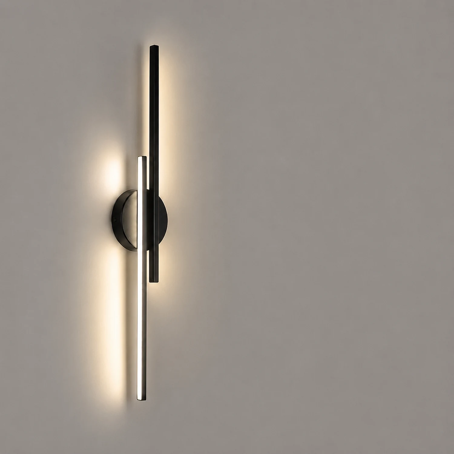Alana Modern Nordic Disc/Linear Metal LED Wall Lamp, Black/White - Lumpaz