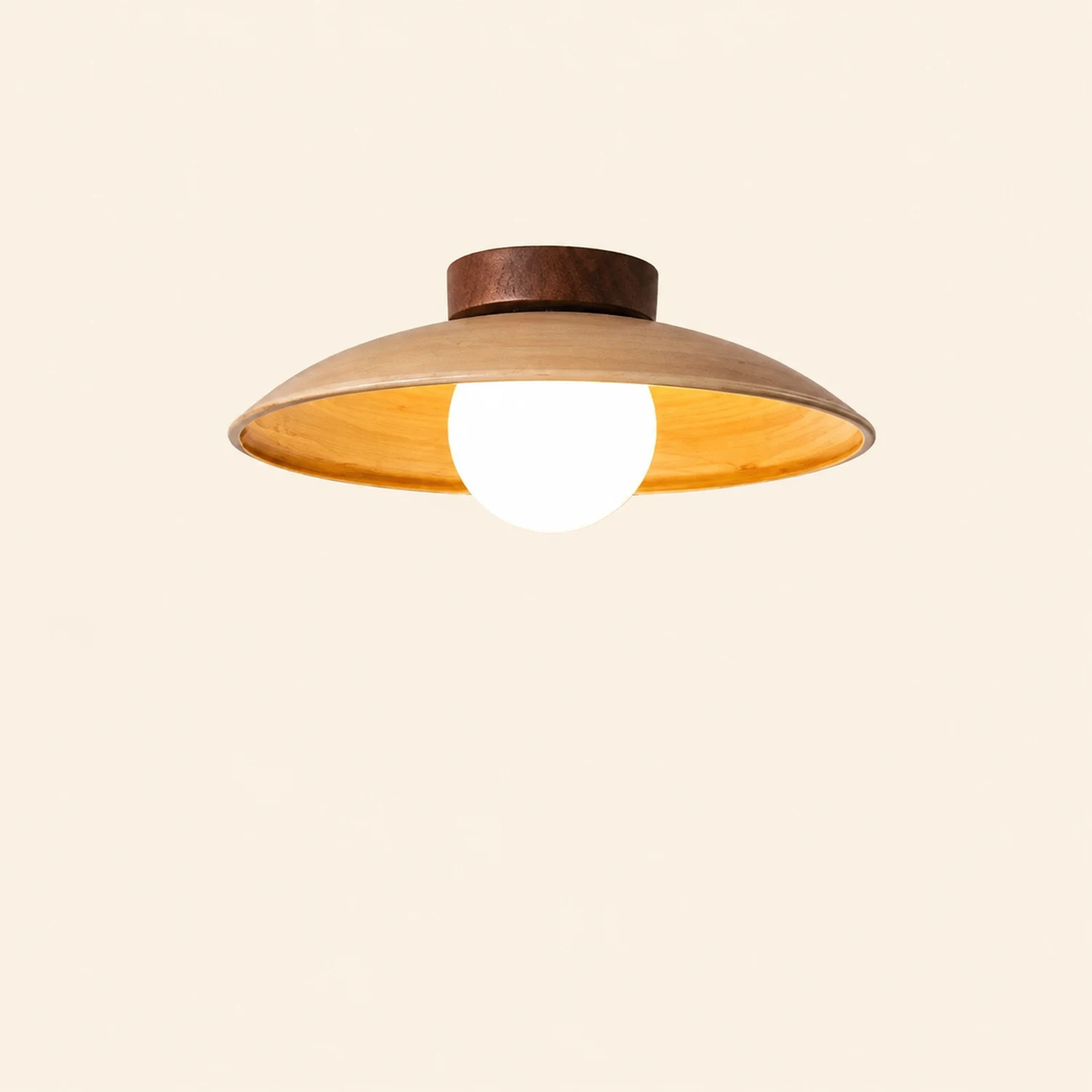 Ozawa Vintage Flush Mount Ceiling Light Wood/Metal/Glass Bar/ Hotels - Lumpaz