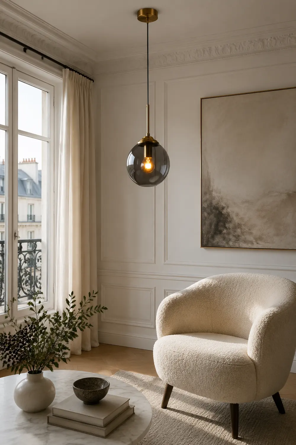 Valentina Designer Bubble Glass Pendant Light Smoke/Clear/Amber - Lumpaz