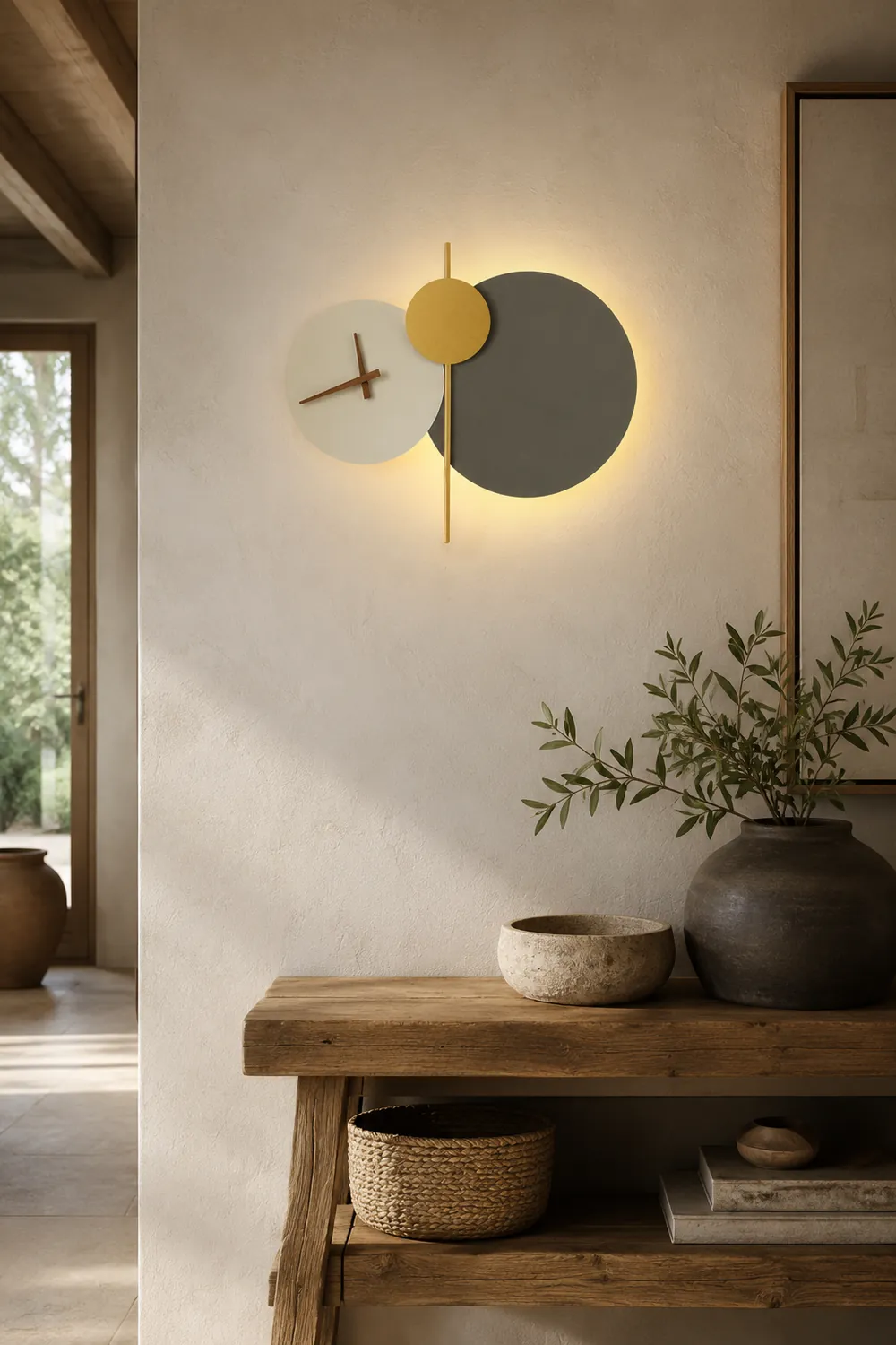 Nielsen Modern Clock Metal Painted Wall Light LED Light Bedroom - Lumpaz