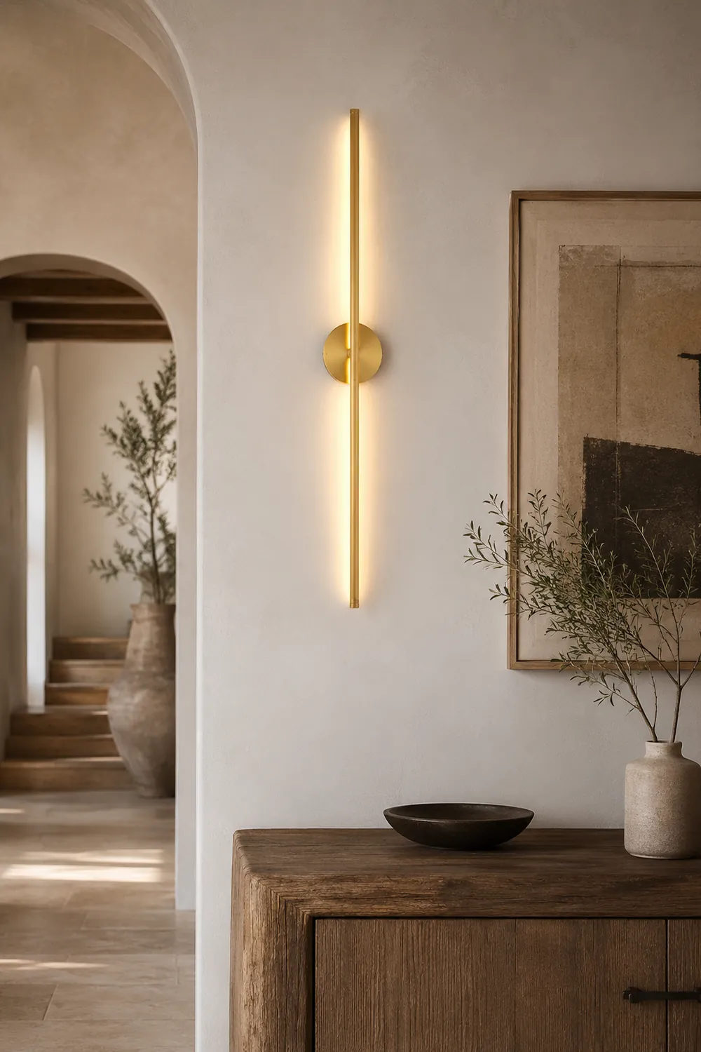 Edge Modern Linear Metal&Silica Gel Wall Mount Lamps, Gold - Lumpaz