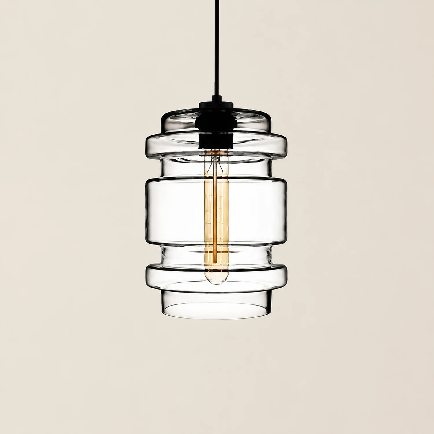 Zaid Modern Art Deco LED Cylindrical Metal/Glass Pendant Light - Lumpaz