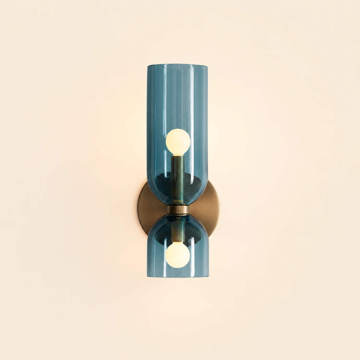 Hailie Modern Bedroom Glass Wall Lamp Sconce, Blue/Gray/White - Lumpaz
