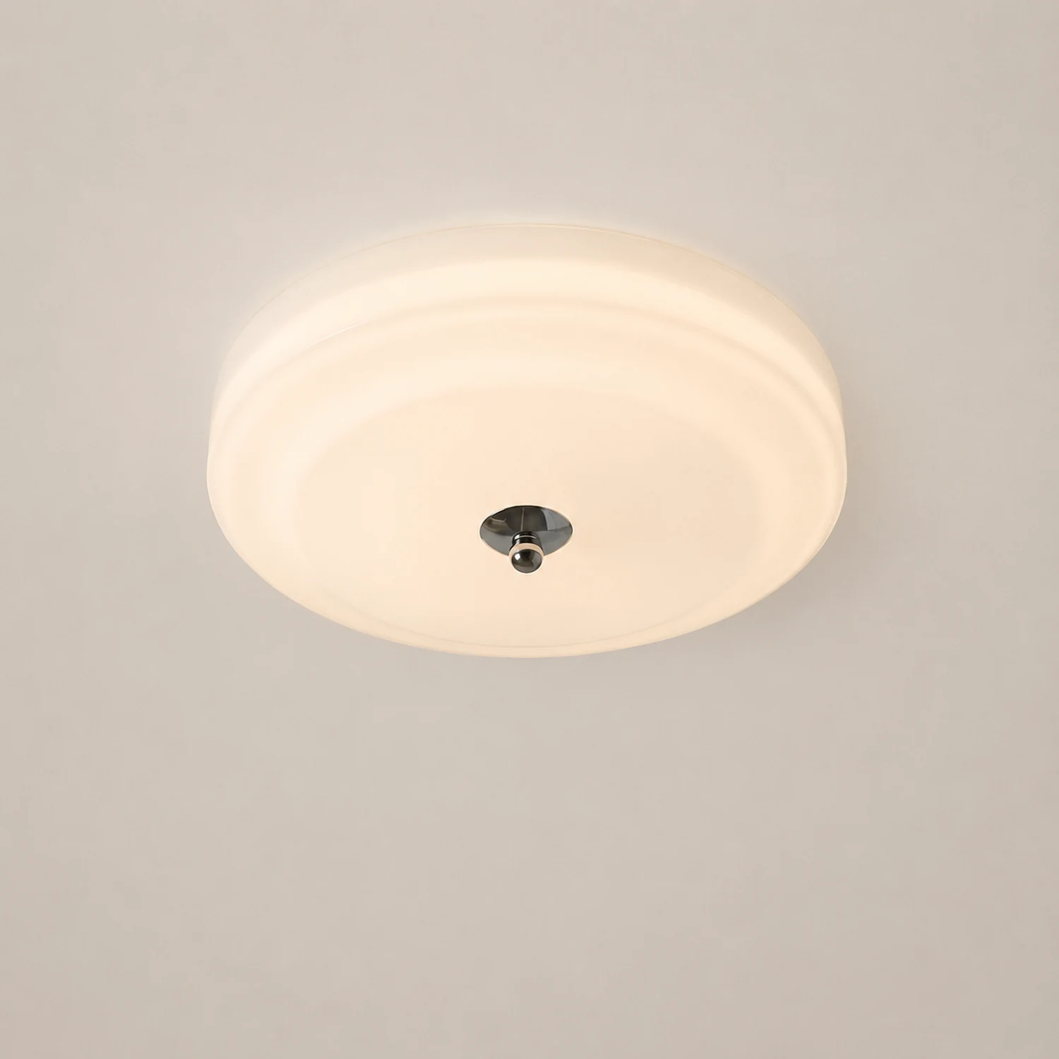 Hailie Design Circle LED Ceiling Light Metal/Glass White Bedroom/Living Room - Lumpaz