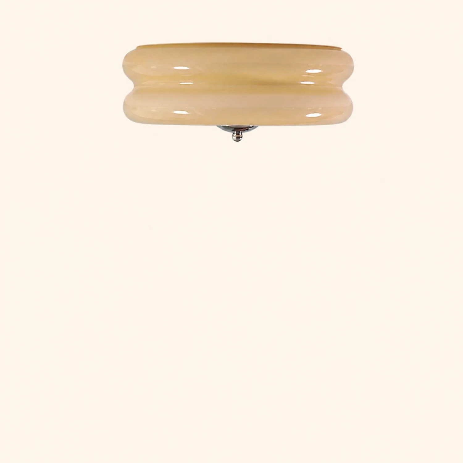 Morandi Modern Round Flush Mount Ceiling Light, White/Beige - Lumpaz