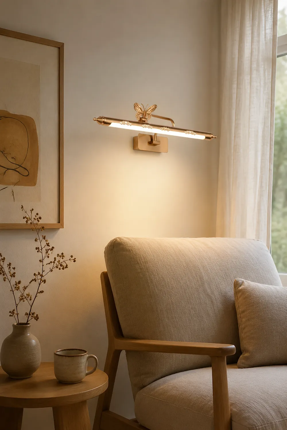 Kady Retro Butterfly Metal/Acrylic Wall Lamp, Champagne Gold - Lumpaz