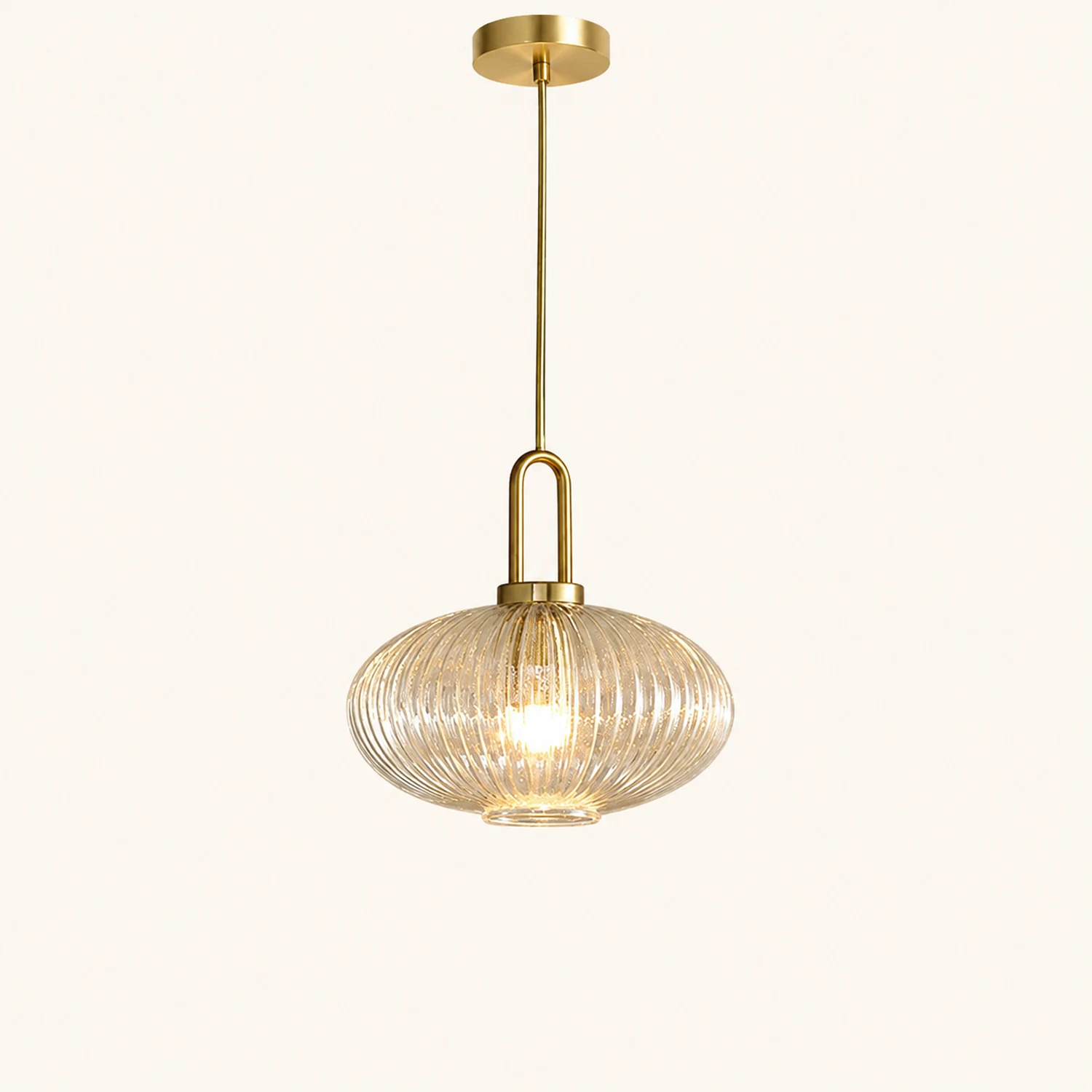 Sanna Modern Ribbed Clear Glass Pendant Light - Lumpaz