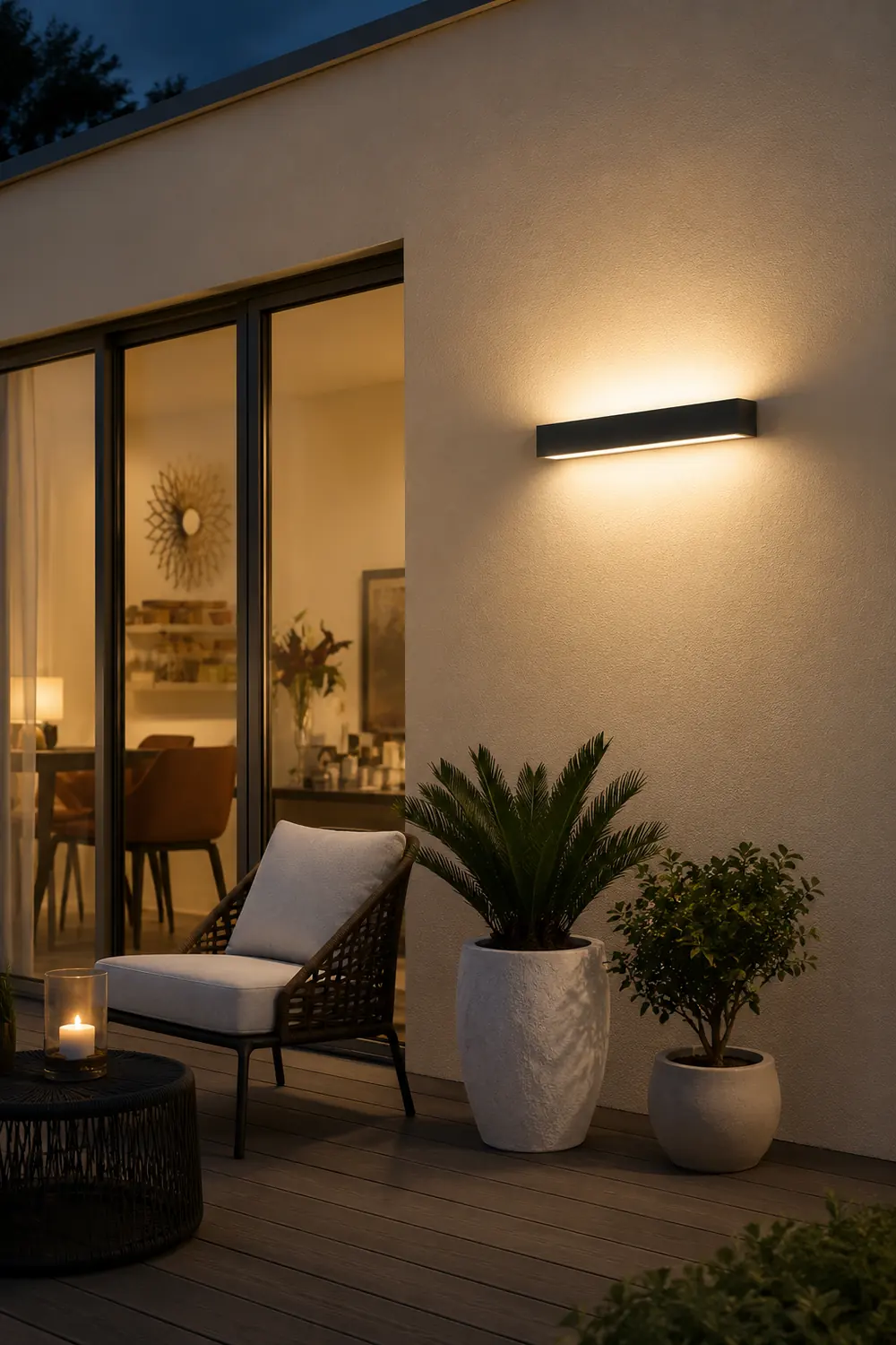 Edge LED Outdoor Wall Lamp, Black & White, 9.5"/15" - Lumpaz
