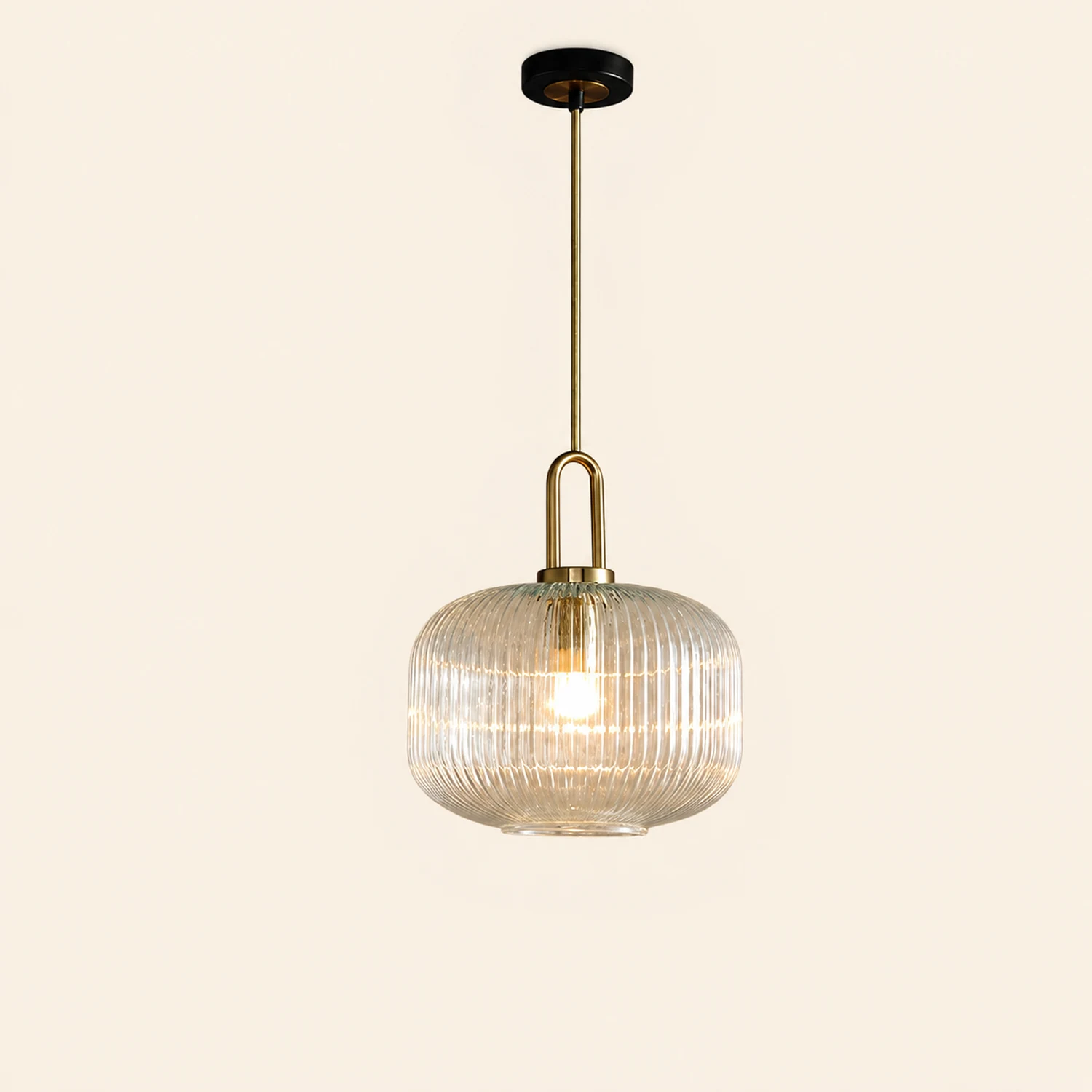 Sanna Modern Ribbed Clear Glass Pendant Light - Lumpaz