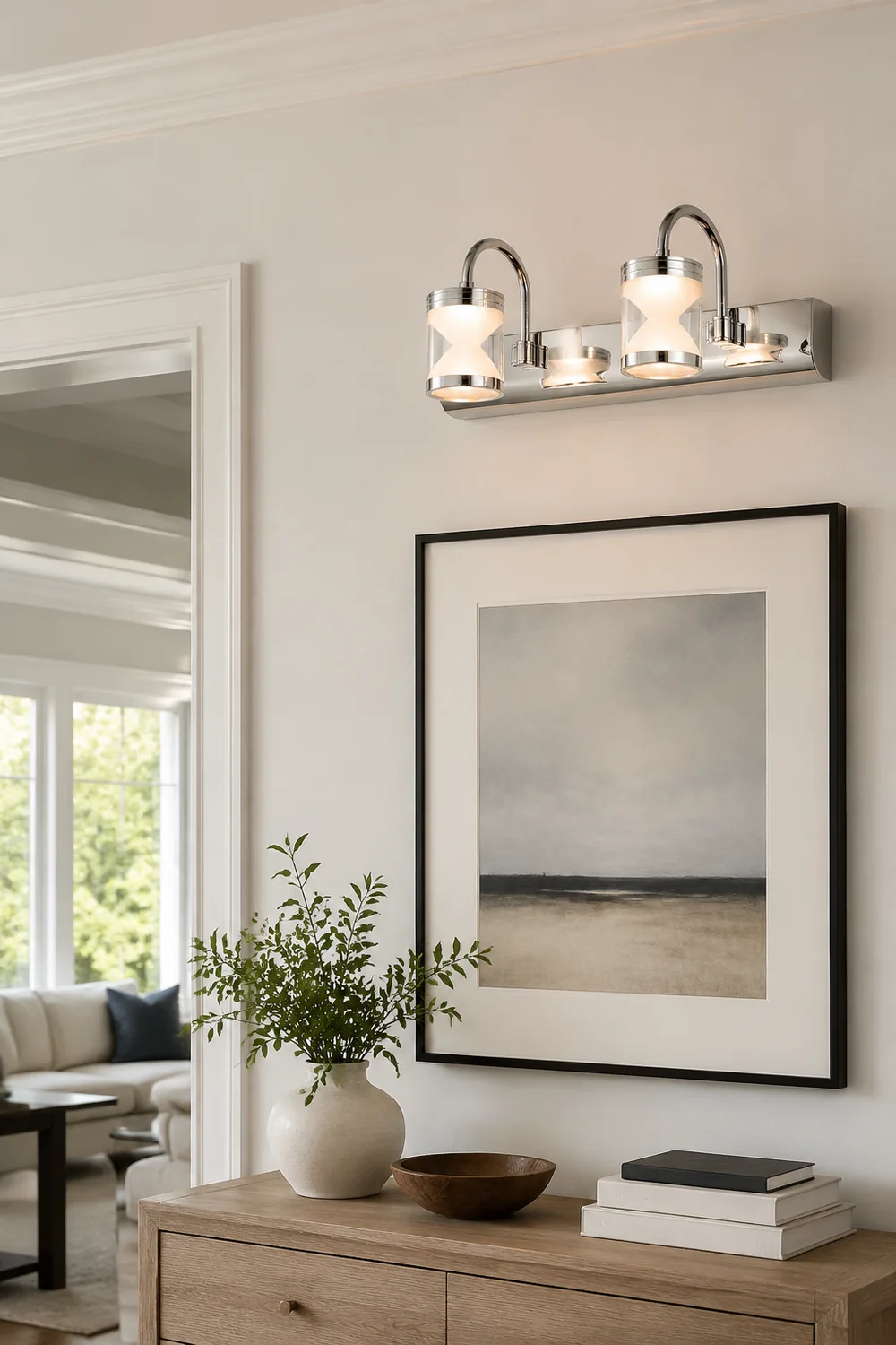 Leigh Modern Lantern Metal/Acrylic Wall Lamp, Silver - Lumpaz