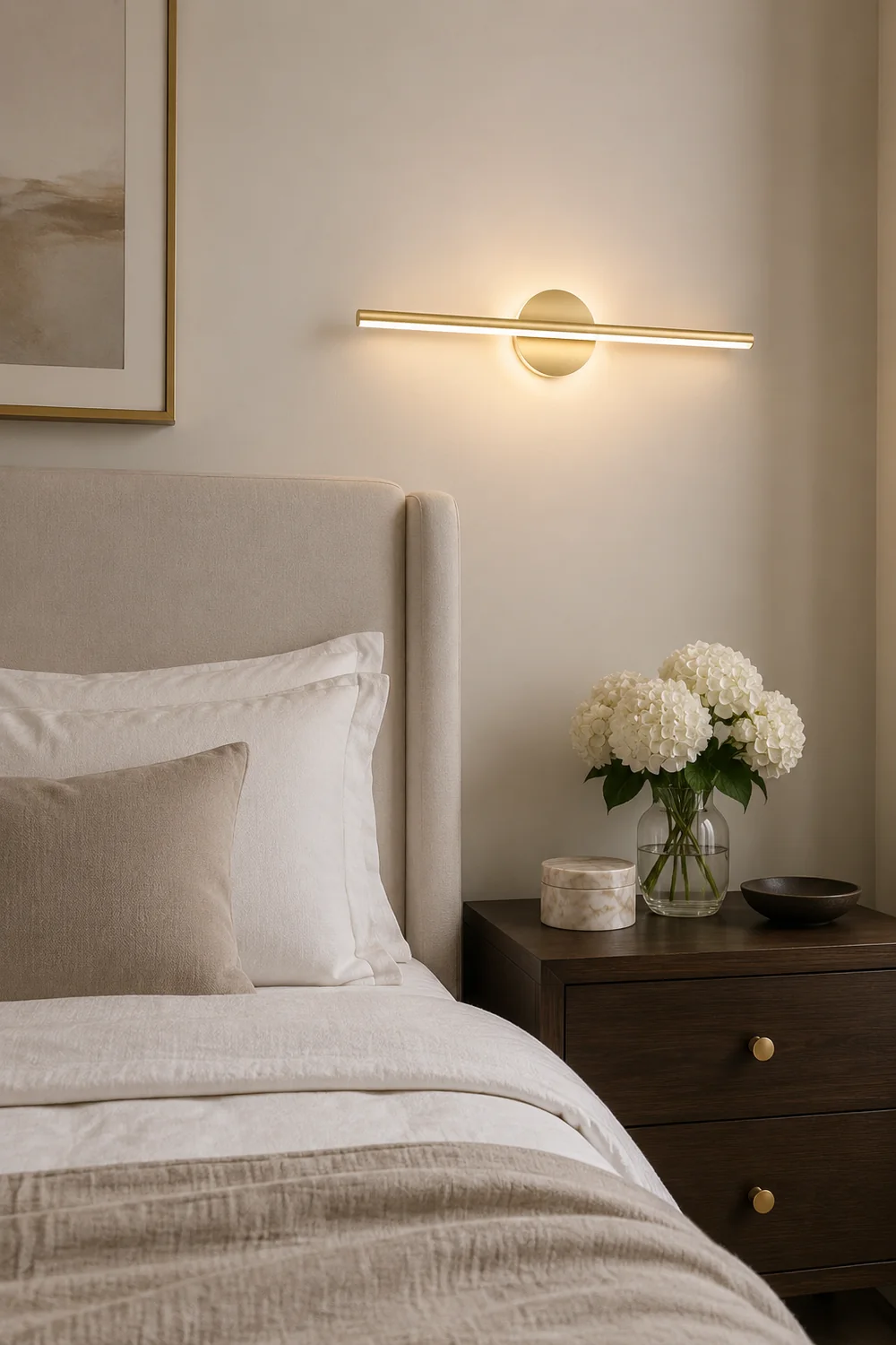 Leigh LED Linear Mirror Front Vanity Wall Lamp Black/Gold - Lumpaz