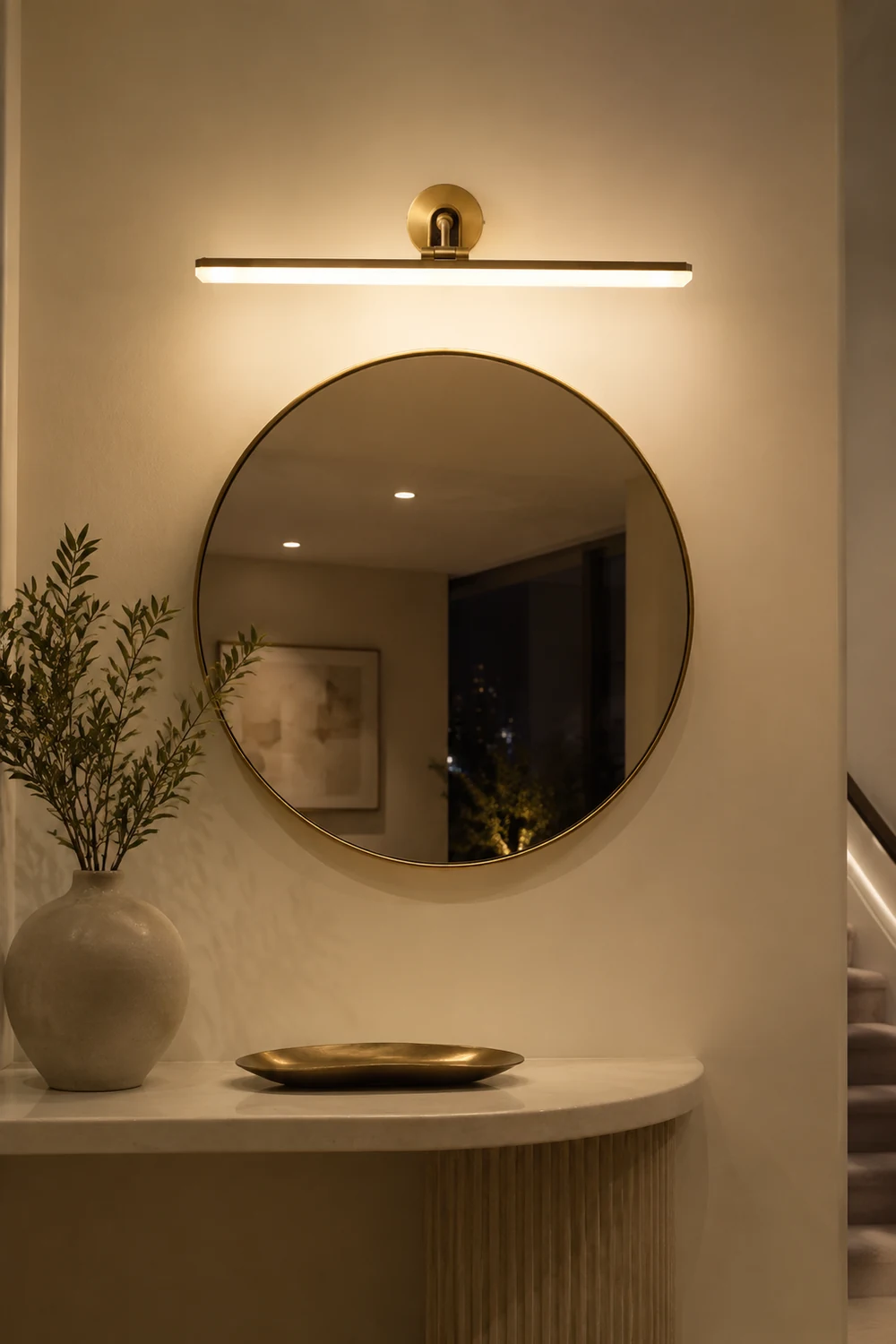 Leigh Retro Linear Metal/Acrylic Wall Lamp, Brass - Lumpaz