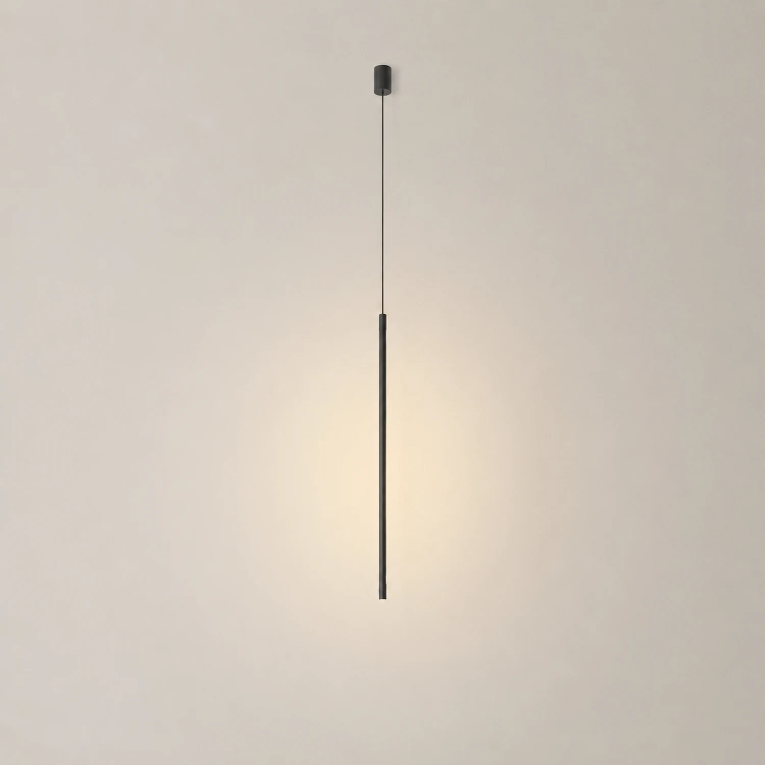 Edge Minimalist Linear Metal/Acrylic Pendant Light, Black - Lumpaz