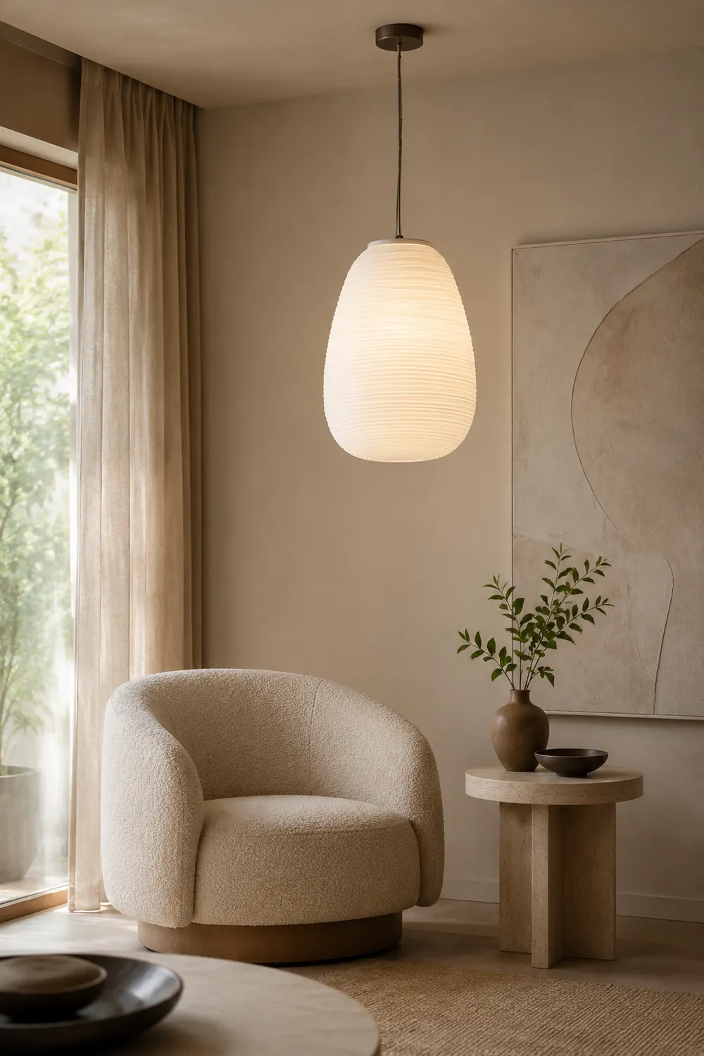 Renée Designer Glass/Metal Simple Pendant Light - Lumpaz
