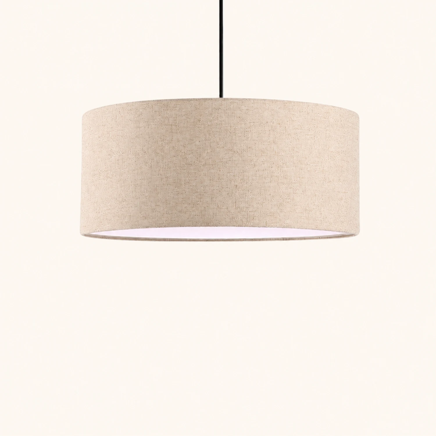 Renée Modern Fabric Drum Pendant Light Black/White Metal/Fabric - Lumpaz
