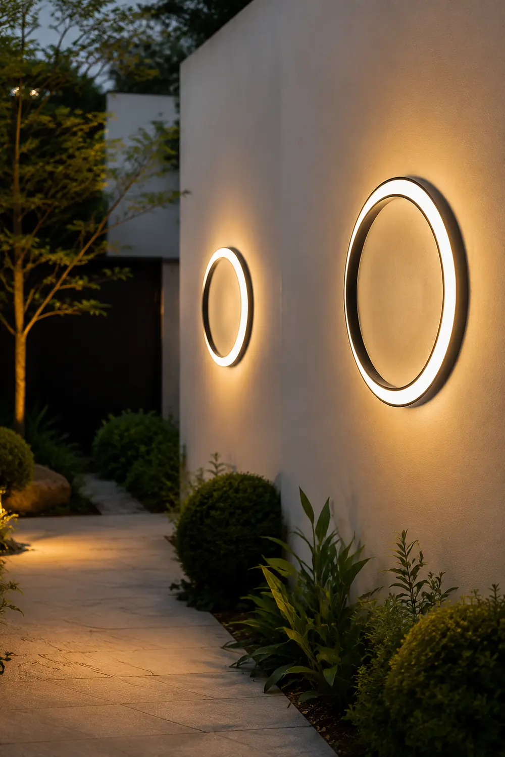Elif Modern Ring Metal Wall Light, Art, Outdoor - Lumpaz