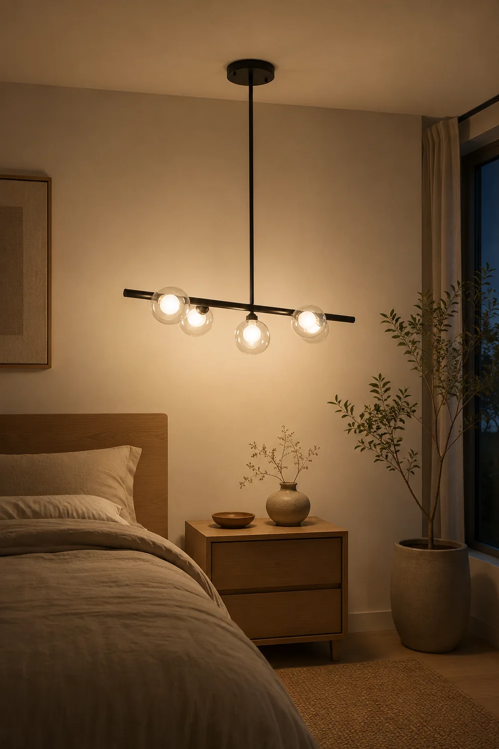 Valentina Nordic Linear Pendant Light Black Gold Kitchen Islands - Lumpaz