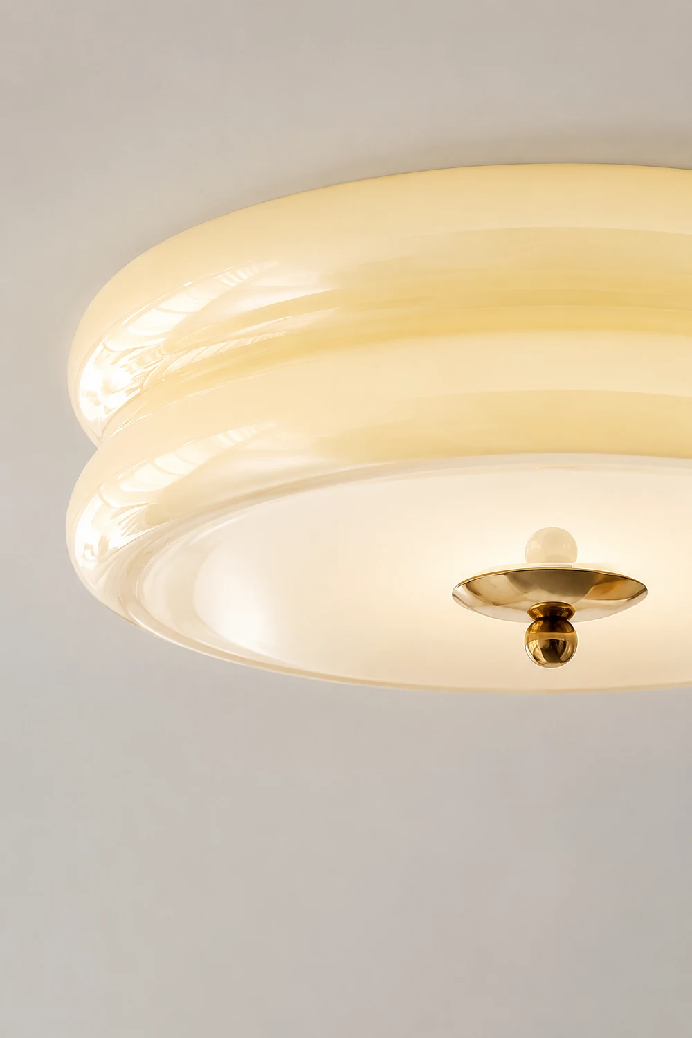 Morandi Modern Round Flush Mount Ceiling Light, White/Beige - Lumpaz